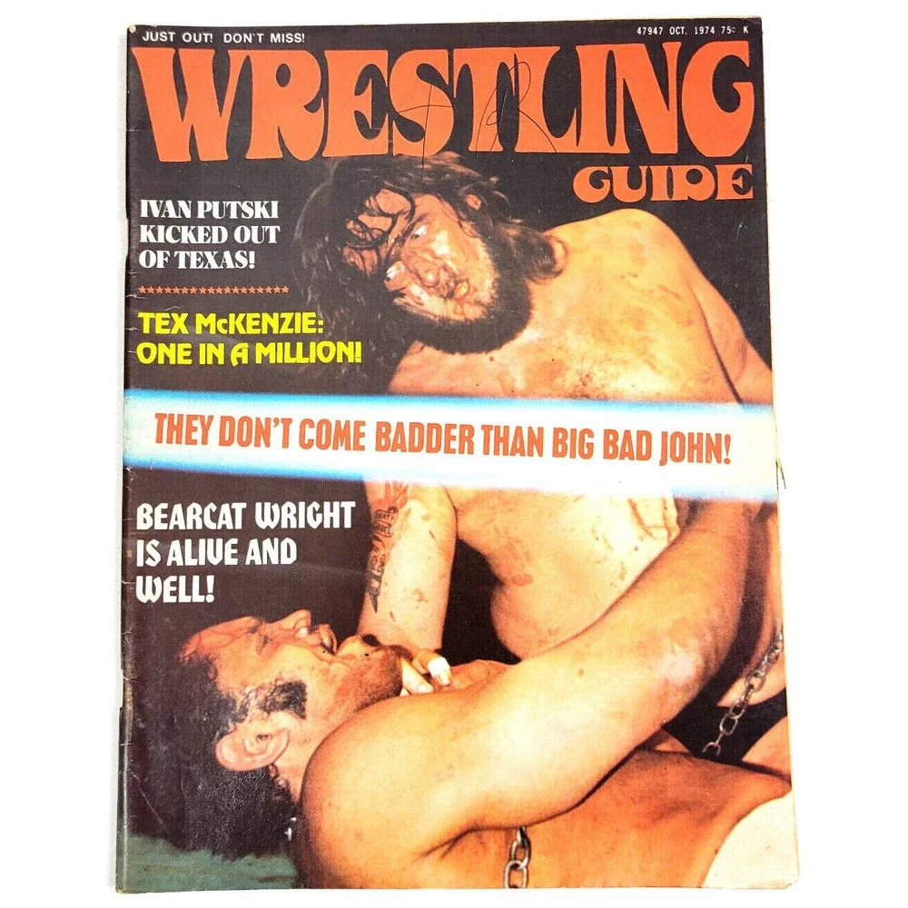 WRESTLER GUIDE MAGAZINE - OCT 1974 / IVAN PUTSKI / BIG BAD JOHN / BEARCAT WRIGHT